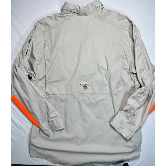 Columbia PHG Omni Shade Mens Shirt Tan Orange Size LARGE Long Sleeve - Picture 8 of 16